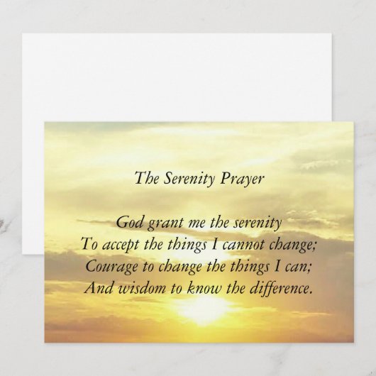 De sereniteit gebedskaart bedankkaart (Voorkant / Achterkant)