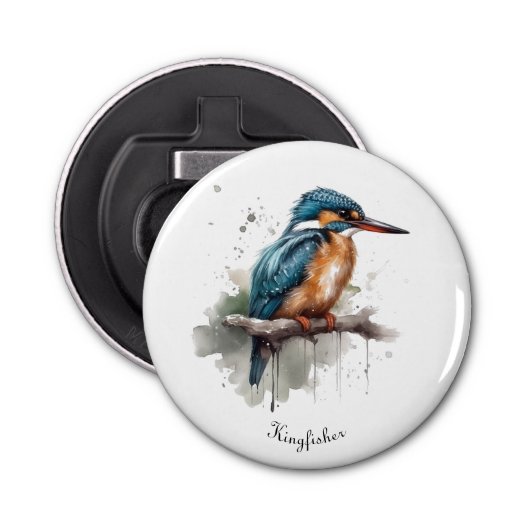 De sereniteit van de Kingfisher Button Flesopener (Voorkant)