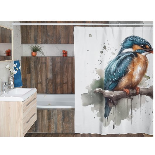 De sereniteit van de Kingfisher Douchegordijn