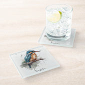 De sereniteit van de Kingfisher Glazen Onderzetter (Schuin)