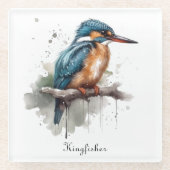 De sereniteit van de Kingfisher Glazen Onderzetter (Voorkant)