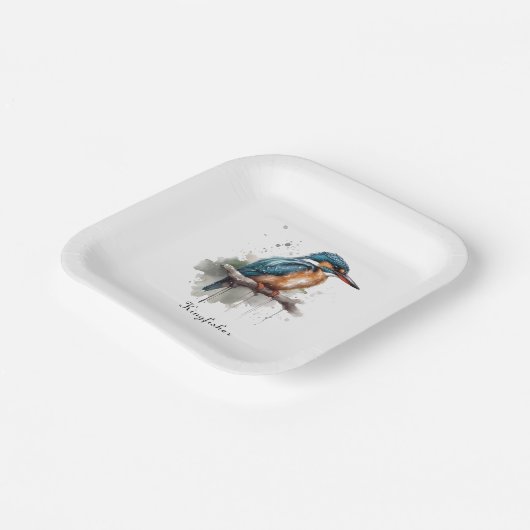 De sereniteit van de Kingfisher Papieren Bordje (Gebogen)