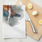 De sereniteit van de Kingfisher Theedoek (Quarter Fold)
