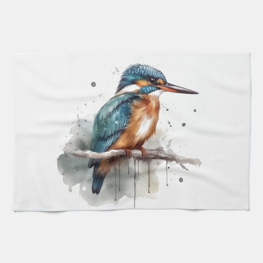 De sereniteit van de Kingfisher Theedoek (Horizontaal)