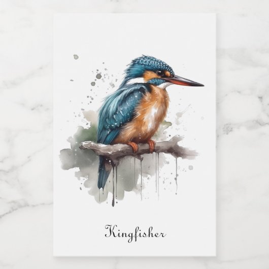 De sereniteit van de Kingfisher Voedselcontainer Etiket (Enkel label)