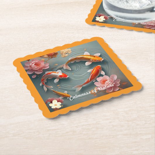 "De sereniteit van de waterlelie" Kartonnen Onderzetters (Gebogen)