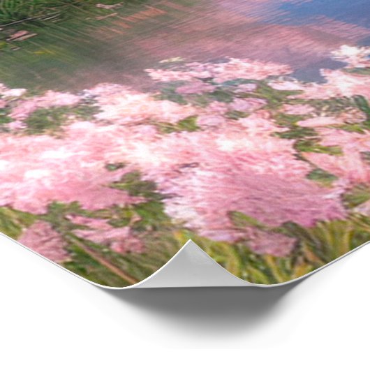 De sereniteit van Sakura River Poster (Hoek)