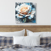 De sereniteit van wit en blauw canvas afdruk (Insitu (Slaapkamer))