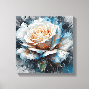 De sereniteit van wit en blauw canvas afdruk
