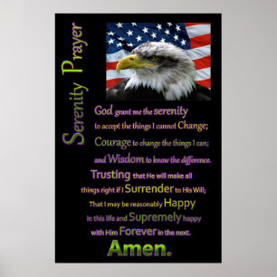 De Serenity Prayer Beauful American Eagles Poster