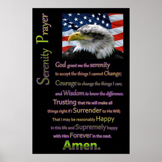 De Serenity Prayer Beauful American Eagles Poster (Voorkant)