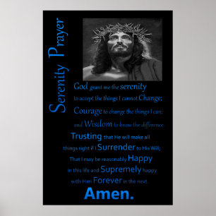 De serenity Prayer Blue Poster