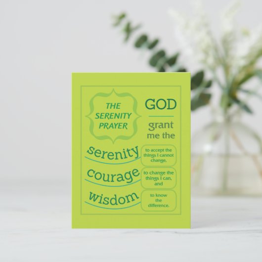 De Serenity Prayer Briefkaart (Staand voorkant)