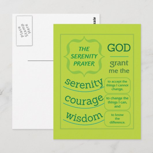 De Serenity Prayer Briefkaart (Voorkant / Achterkant)