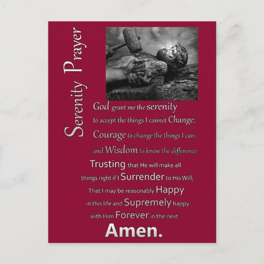 De Serenity Prayer Briefkaart (Voorkant)