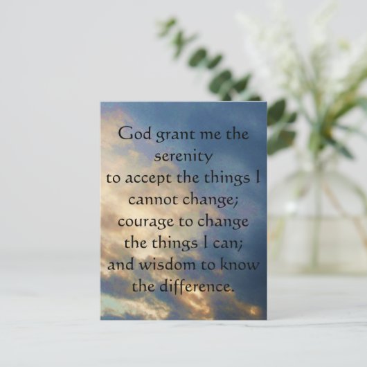 De Serenity Prayer Briefkaart (Staand voorkant)
