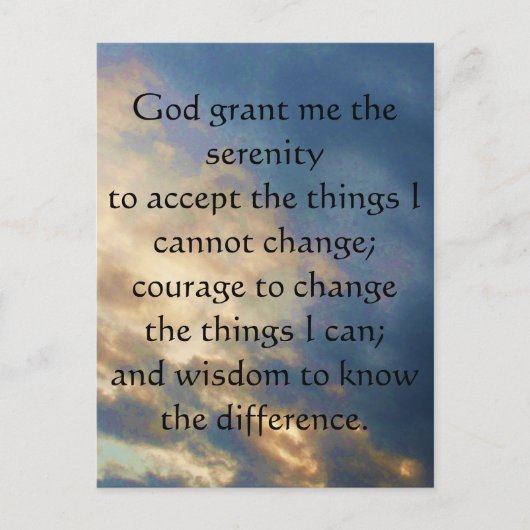 De Serenity Prayer Briefkaart (Voorkant)