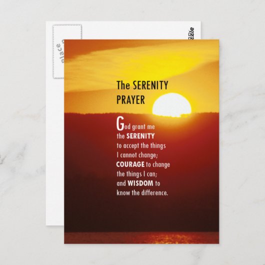 De Serenity Prayer Briefkaart (Voorkant / Achterkant)