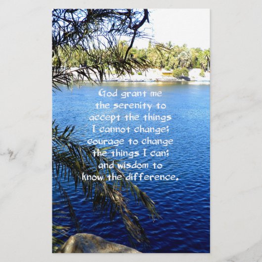 De Serenity Prayer Briefpapier (Voorkant)