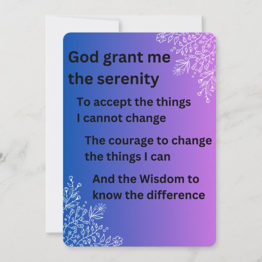 De Serenity Prayer Feestdagenkaart (Voorkant)
