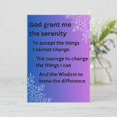De Serenity Prayer Feestdagenkaart (Staand voorkant)