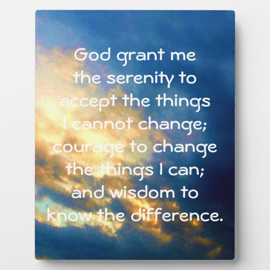 De Serenity Prayer Fotoplaat (Voorkant)