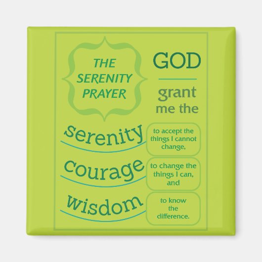 De Serenity Prayer Magneet (Voorkant)