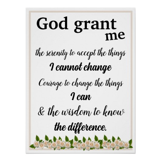 De Serenity Prayer Perfect Poster (Voorkant)