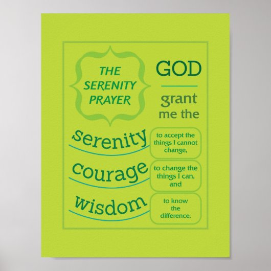De Serenity Prayer Poster (Voorkant)