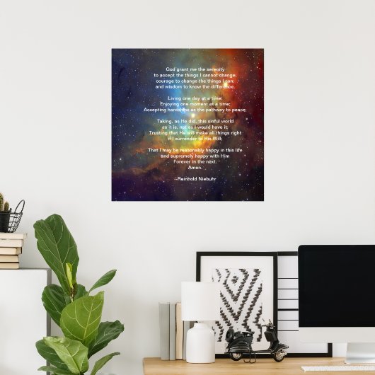 De Serenity Prayer Poster (Thuiskantoor)