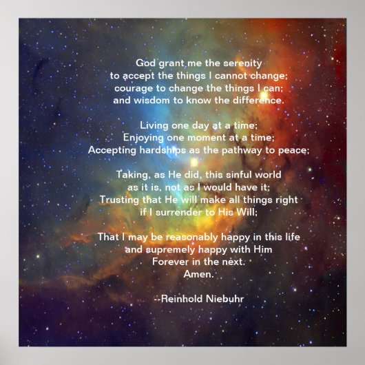 De Serenity Prayer Poster (Voorkant)