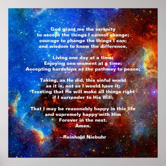 De Serenity Prayer Poster (Voorkant)