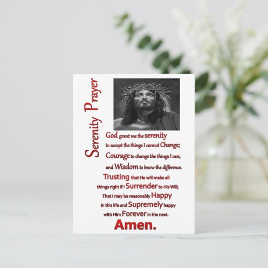 De Serenity Prayer Red Briefkaart (Staand voorkant)