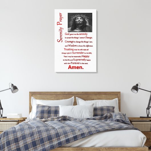 De Serenity Prayer Red Canvas Afdruk (Insitu (Slaapkamer))
