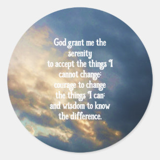 De Serenity Prayer Ronde Sticker
