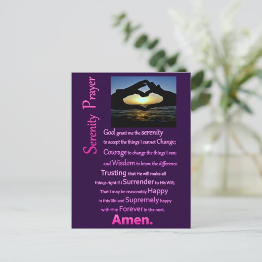 De Serenity Prayer Silhouette Hands Briefkaart (Staand voorkant)