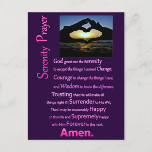 De Serenity Prayer Silhouette Hands Briefkaart