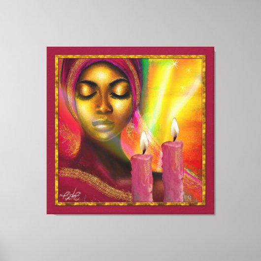 De Serenity van Shabbat Beauful African Woman Canvas Afdruk (Voorkant)