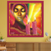 De Serenity van Shabbat Beauful African Woman Canvas Afdruk (Insitu (Woonkamer))