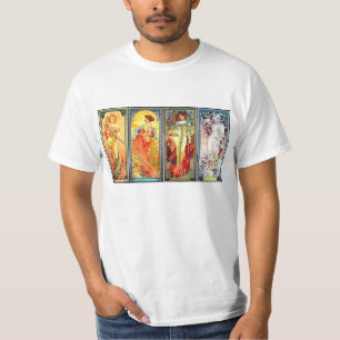 De serie Vier Seizoenen 3 van Mucha T-shirt