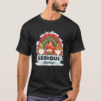 De serieuze gnoom komt overeen met de kerstregenbo t-shirt