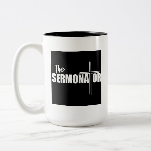 De sermonator-Mok Tweekleurige Koffiemok (Links)