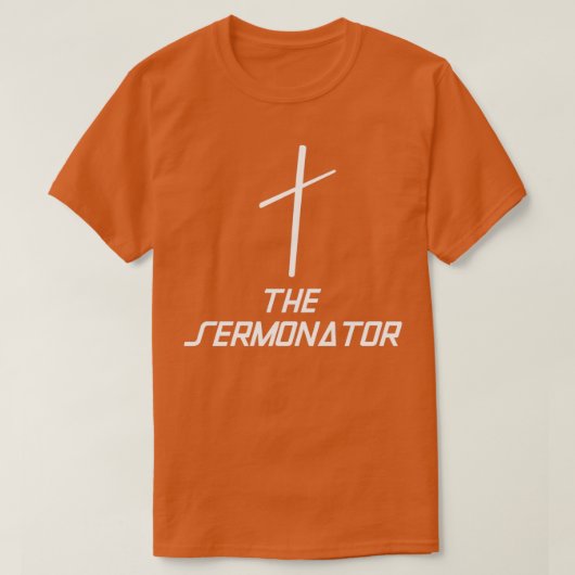 De Sermonator Preacher Religie T-shirt (Design voorkant)