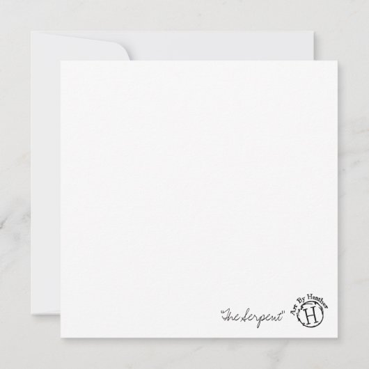 de serpent vierkant flatcard bedankkaart (Achterkant)