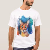 De Serval Cat kleurrijke splash T-shirt (Voorkant)