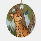 De servale en de vlinder keramisch ornament (Links)