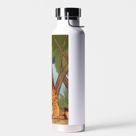 De servale en de vlinder waterfles (Links)