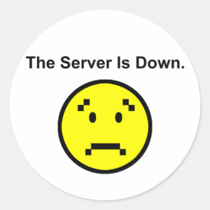 De server is omlaag ronde sticker