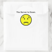 De server is omlaag ronde sticker (Tas)