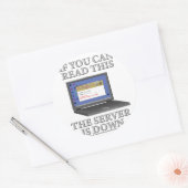 De server is omlaag ronde sticker (Envelop)